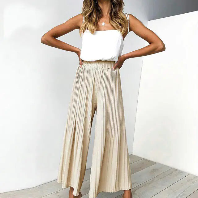 Stylish Loose Wrinkle-Detail Casual Pants for Summer Mimarta