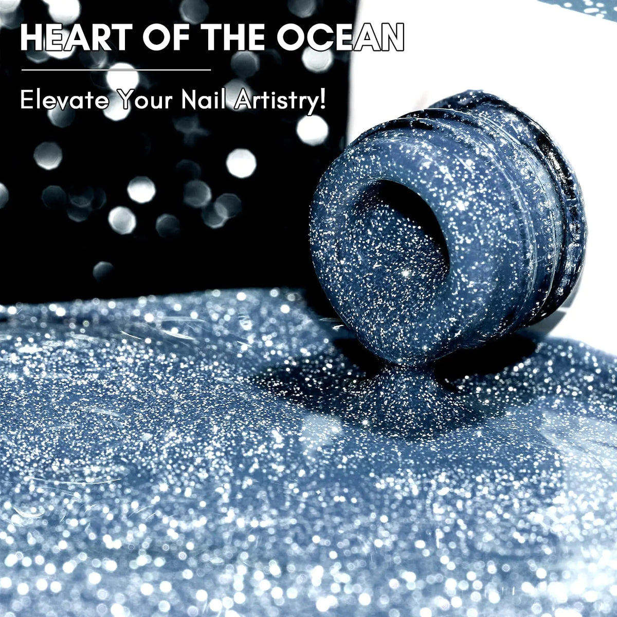 Makartt Reflective Gel Nail Polish HEART OF THE OCEAN Glitter Sparkling Disco Soak Off Diamond Gel Nail Art Christmas Gift DIY Manicure Salon at Home Glamour Shine Blue 15ML Rieworkes