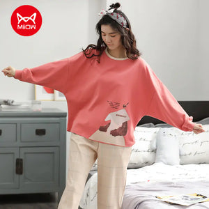 Cute Winter Cartoon Print Women's Pajama Set Mimarta