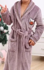 Winter Coral Fleece Thick Bathrobe Rieworkes
