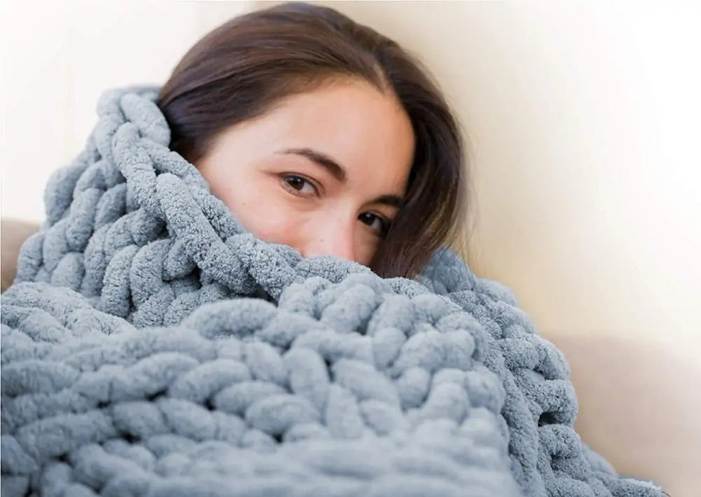 Chunky Knitted Blanket Rieworkes