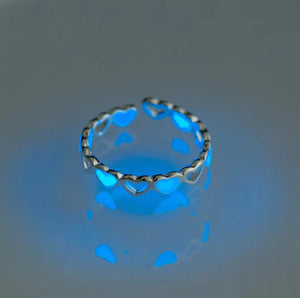 Personalized Glow-in-the-Dark Heart Adjustable Ring Mimarta