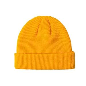 Unisex Winter Ribbed Knitted Cuffed Short Melon Cap Rieworkes