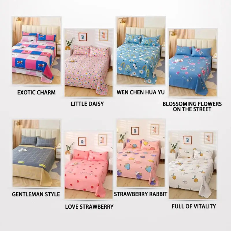 Cotton Bed Sheets Cover and Pillowcases Rieworkes