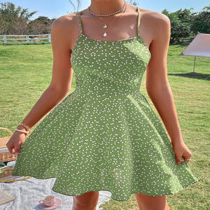 Women's Sexy Backless Halter Tank Dress for Daily Wear Mimarta