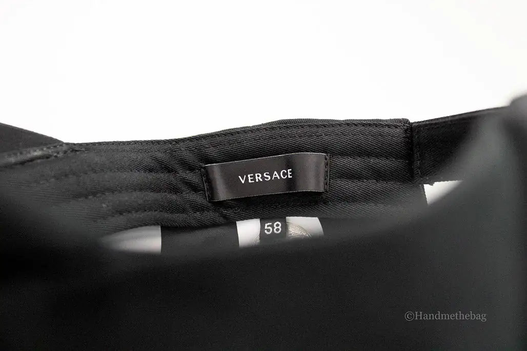 Versace Black Cotton Embroidered Logo Adjustable Baseball Hat Mimarta