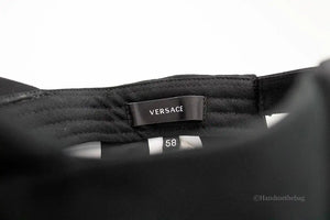 Versace Black Cotton Embroidered Logo Adjustable Baseball Hat Mimarta