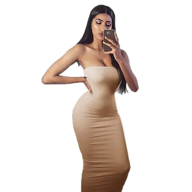 Strapless Long Elegant Dress Rieworkes