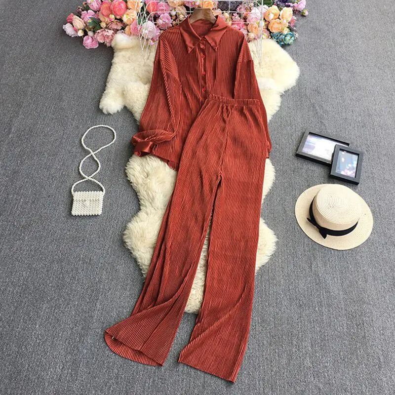 Pleated Set For Women Rieworkes