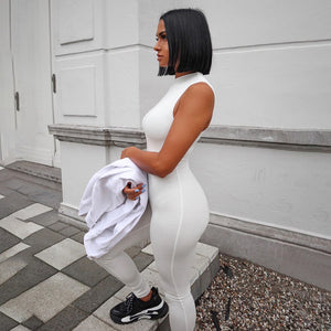 2020 Women's Sleeveless High-Waist Jumpsuit Mimarta