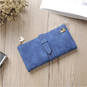 Women's Long Leather Wallet with Zipper Closure Rieworkes