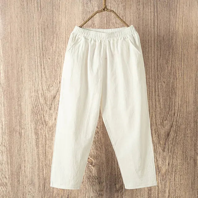 Lucyever Casual Cotton Linen Pants Women Rieworkes