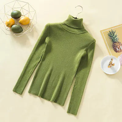 Women's Fitted Turtleneck Sweater for Fall/Winter Mimarta
