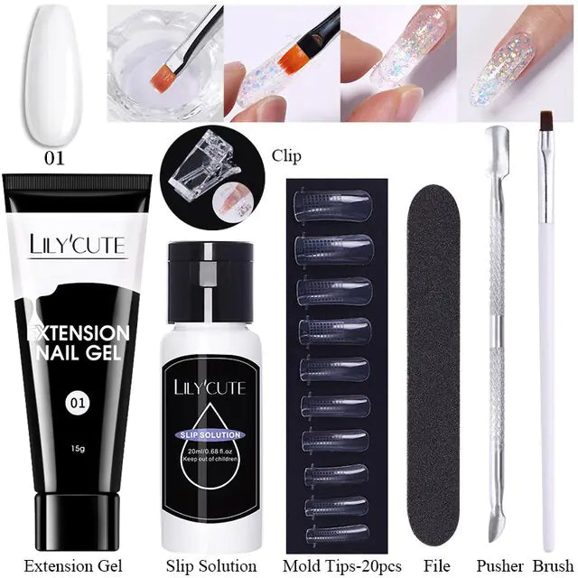 LILYCUTE Nail Extension Gel Set Rieworkes