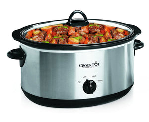 Crock-Pot 7 Quart Oval Manual Slow Cooker Stainless Steel (SCV700-S-BR) Versatile Cookware for Large Families or Entertaining Rieworkes