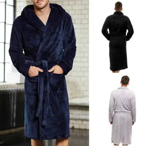 Bathrobe Winter Warm Casual Flannel Robe Rieworkes
