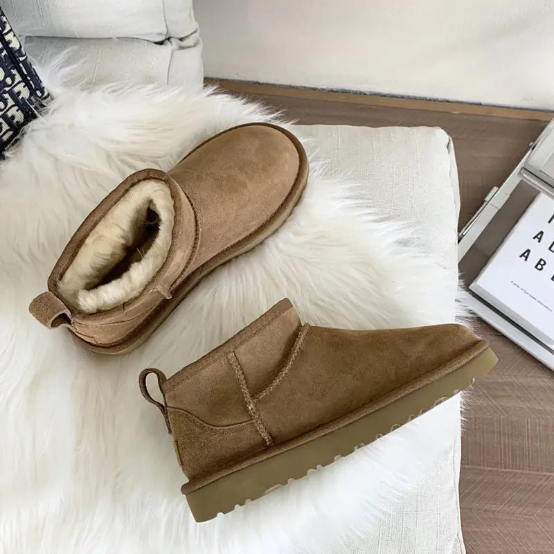 Women's Thick-soled Winter Boots - Warm Short Ankle Shoes Mimarta