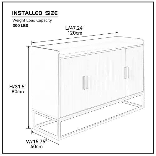 Modern Kitchen Buffet Storage Cabinet Cabinet White Gloss With Metal Legs For Living Room Kitchen Rieworkes