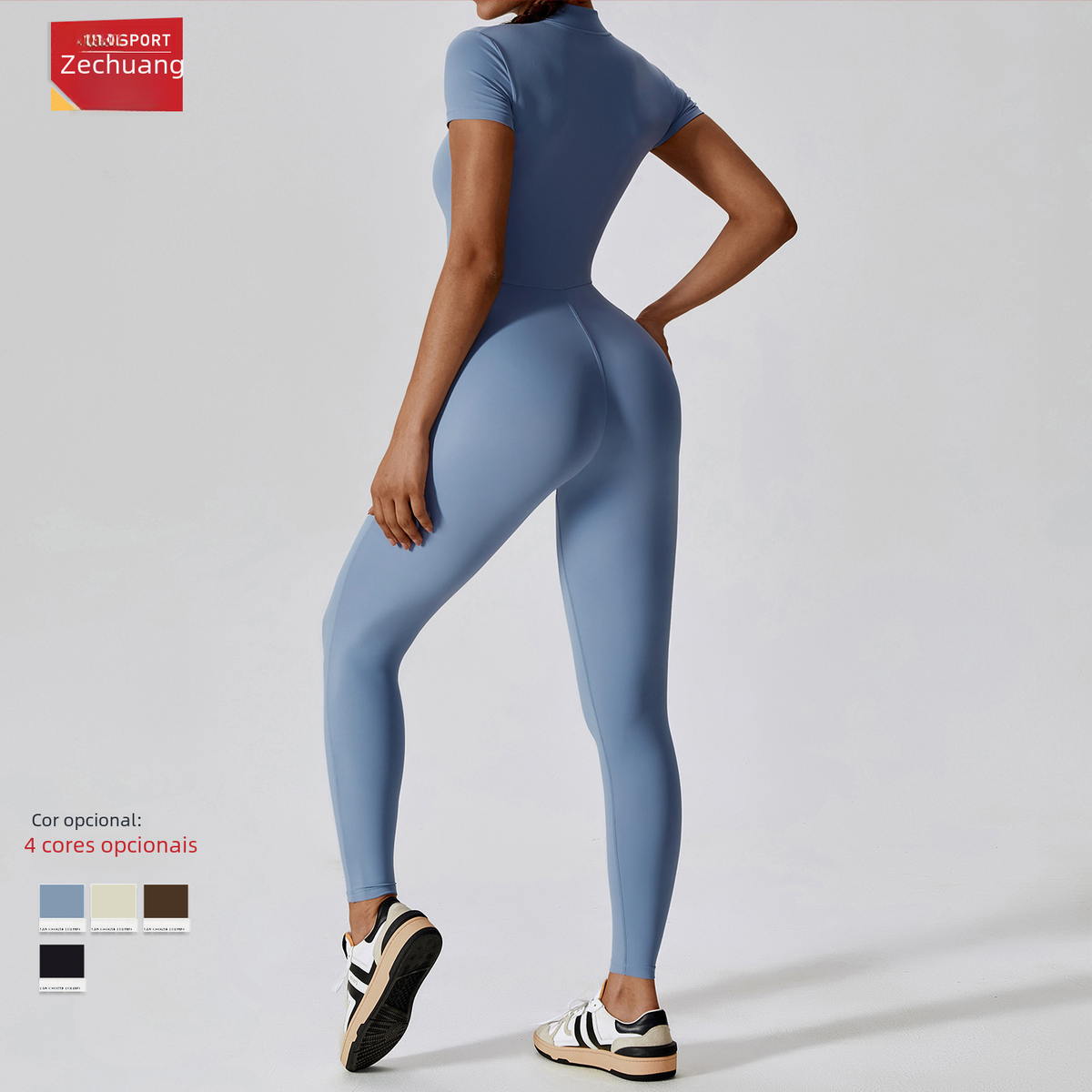 Zechuang Women's Short Sleeve Yoga Jumpsuit 8305 Mimarta