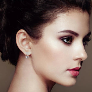 10K White and Rose Gold 1/3 Cttw Diamond Infinite and Ribbon Hoop Earrings (H - I Color, I1 - I2 Clarity) - Rieworkes