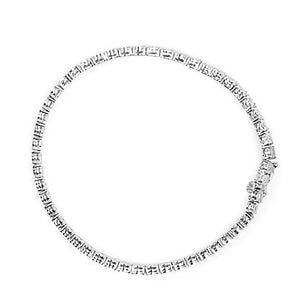 10K White Gold 1/2 Cttw Real Diamond Illusion - Set Miracle Plate Tennis Bracelet (I - J Color, SI2 - I1 Clarity) - Size 7.5" - Rieworkes
