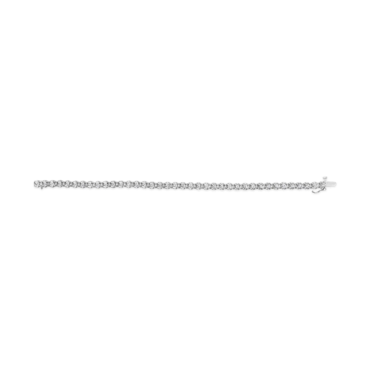 10K White Gold 3.00 Cttw Miracle Set Diamond Bezel Link Style Tennis Bracelet (H - I Color, I2 - I3 Clarity) - 7.5" - Rieworkes