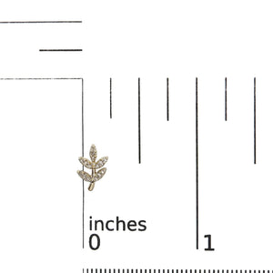 10K Yellow Gold 1/10 Cttw Diamond Accented Leaf and Branch Stud Earrings (H - I Color, I1 - I2 Clarity) - Rieworkes