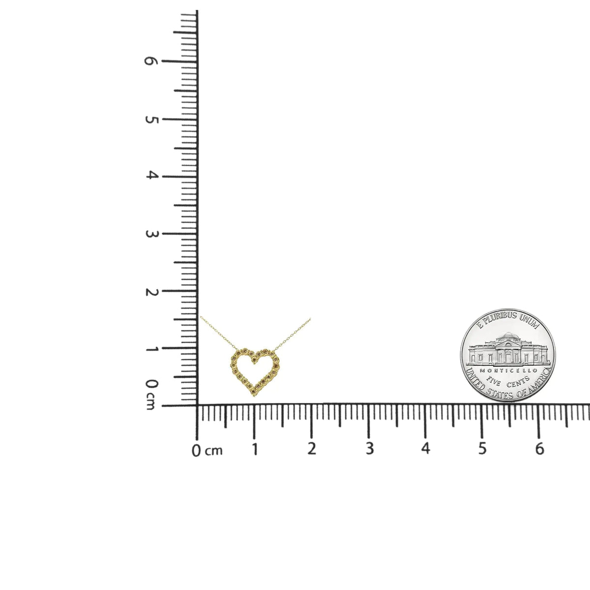 10K Yellow Gold Flashed .925 Sterling Silver 1/2 Cttw Champagne Diamond Miracle Plate Heart Pendant Necklace (K - L Color, I1 - I2 Clarity) - 18" - Rieworkes