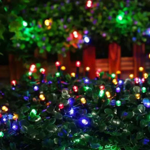 10M LED String Lights with 100 Flashing Bulbs & Black Wire - Rieworkes