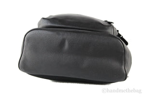 Coach Men's West Large Black Leather Backpack Shoulder Bookbag Mimarta