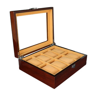 8-Position Wooden Watch Box for Display and Storage Mimarta