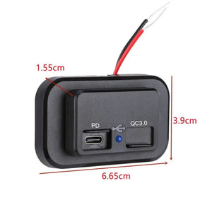 12 - 24V 4.8A Dual USB PD QC3.0 Car Boat RV Fast Charger Socket LED Power Outlet - Rieworkes