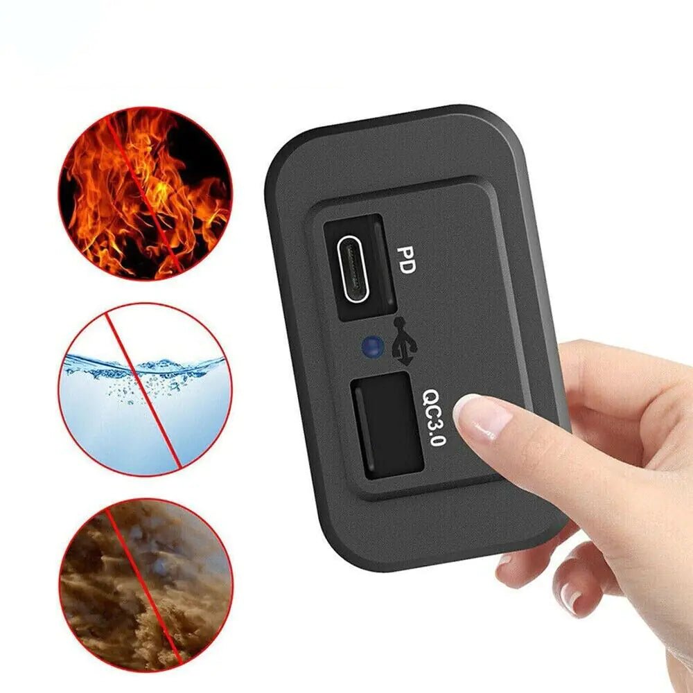 12 - 24V 4.8A Dual USB PD QC3.0 Car Boat RV Fast Charger Socket LED Power Outlet - Rieworkes