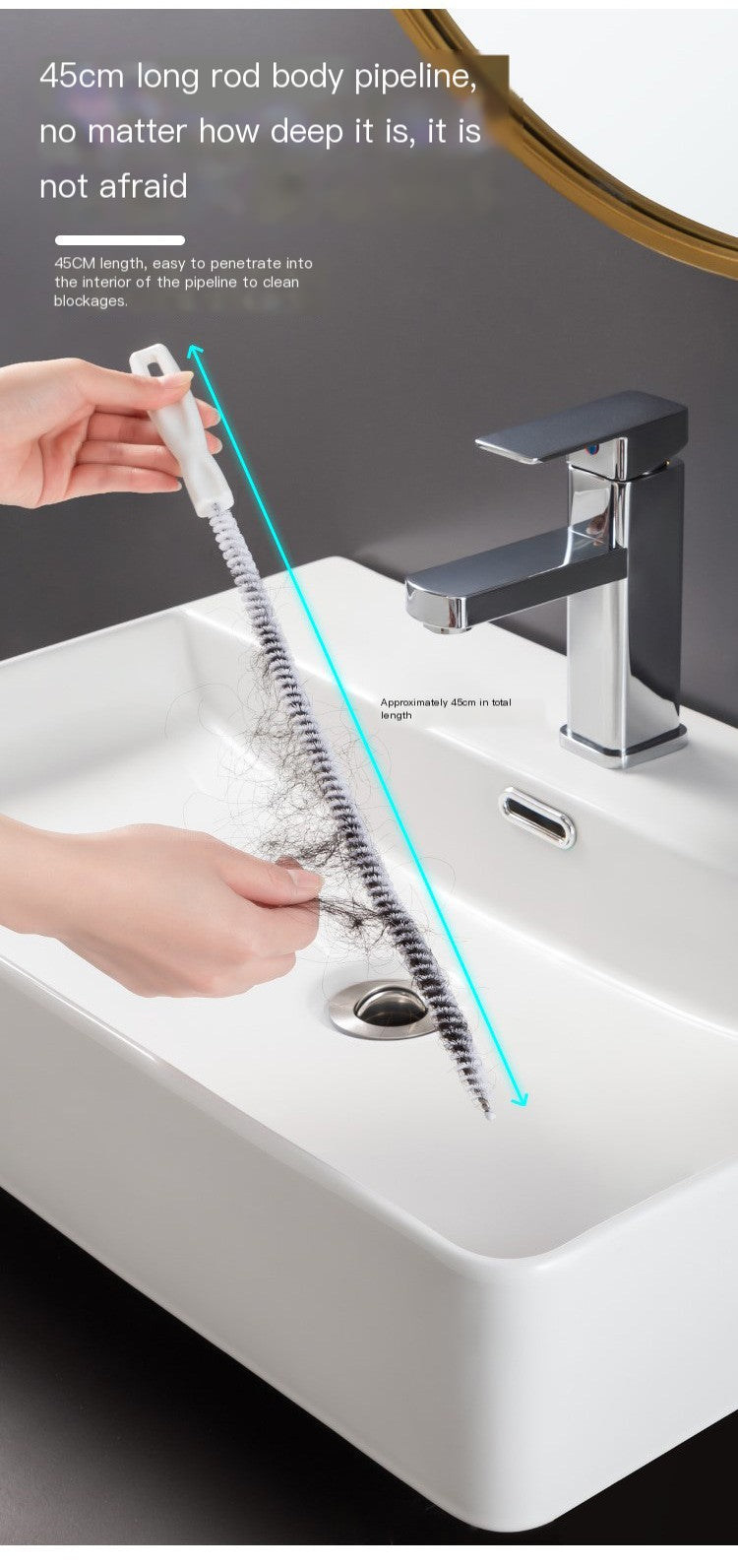 Pipe Drain Hair Cleaner Brush Mimarta