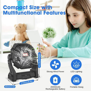 Portable Outdoor Rechargeable Camping Fan Mimarta