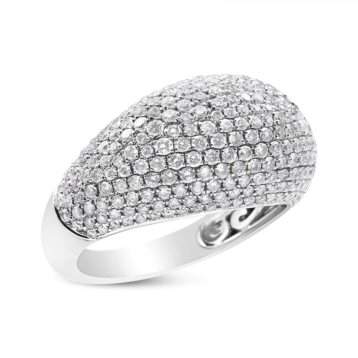 14K White Gold 1 3/4 Cttw Round - Cut Diamond Cluster Band Ring (G - H Color, SI1 - SI2 Clarity) - Rieworkes