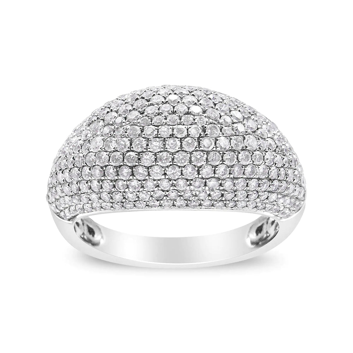 14K White Gold 1 3/4 Cttw Round - Cut Diamond Cluster Band Ring (G - H Color, SI1 - SI2 Clarity) - Rieworkes
