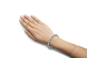 14K White Gold 1/2 Cttw Diamond Knotted Byzantine Link Bracelet (H - I Color, I2 - I3 Clarity) - 7" Inches - Rieworkes