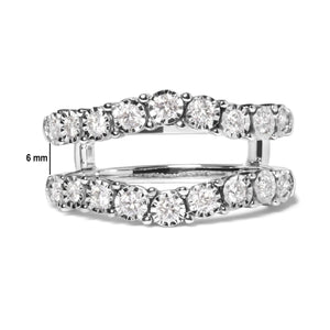 14k White Gold 1/2 Cttw Miracle Set Diamond Enhancer Wrap Ring Guard (H - I Color, I1 - I2 Clarity) - Rieworkes