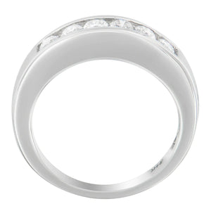 14K White Gold 3/4ct. TDW Diamond Channel Band Ring (H - I, I1 - I2) - Rieworkes