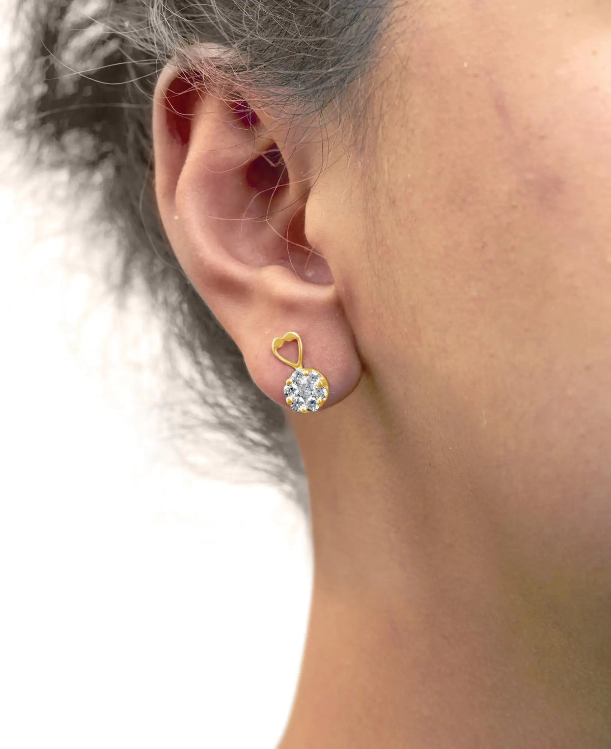 14K Yellow Gold 1ct. TDW Round - cut Diamond Earrings (I - J,SI2 - I1) - Rieworkes