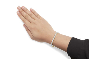 14K Yellow Gold 4.00 Cttw Diamond Trio Cluster Link Bracelet (H - I Color, I1 - I2 Clarity) - 7" - Rieworkes