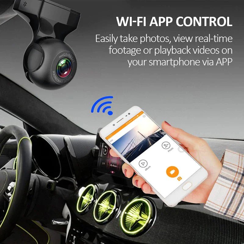 170° WiFi Dash Cam Recorder Car Camera HD 1080P Car DVR Vehicle Video G - Sensor - Rieworkes