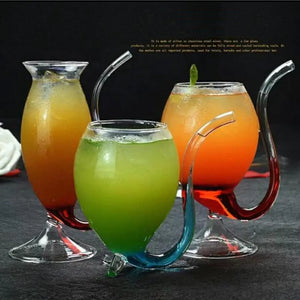 Creative Transparent Glass Vampire Wine Cup with Straw Mimarta