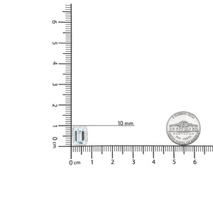 18K White Gold 3/4 Cttw Round Diamond and 13x9mm Emerald Cut Blue Aquamarine Gemstone Halo Omega Stud Earrings (G - H Color, SI1 - SI2 Clarity) - Rieworkes