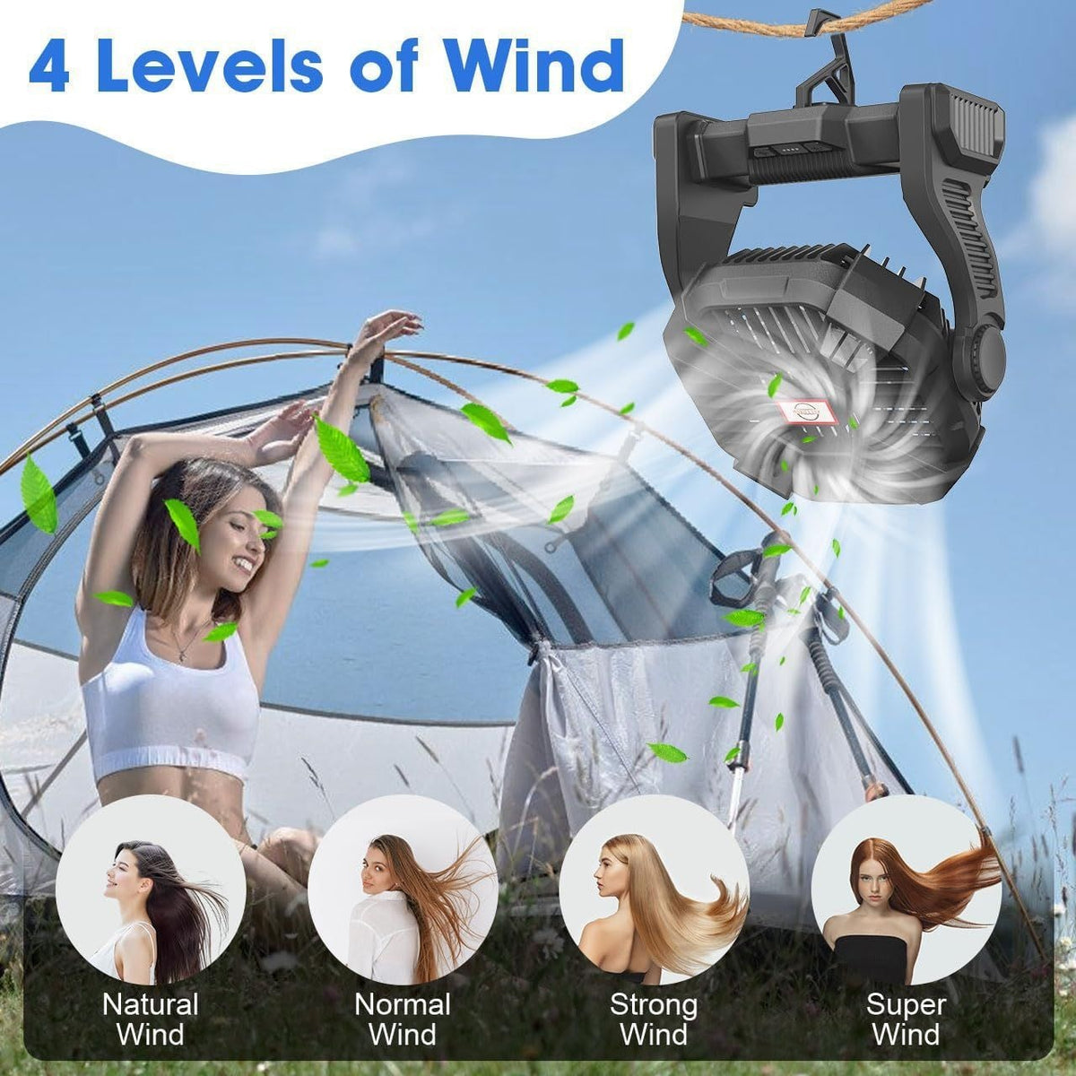 Portable Outdoor Rechargeable Camping Fan Mimarta