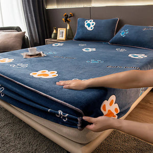 Thick Coral Velvet Bed Mattress Cover Rieworkes