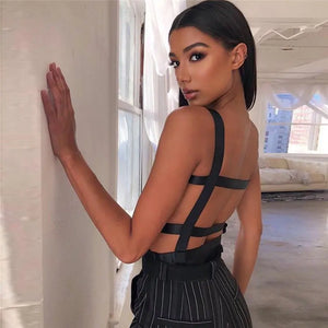 Bangniweigou Sheer Mesh Bodysuit - Sexy Spaghetti Strap Backless Romper for Women Rieworkes