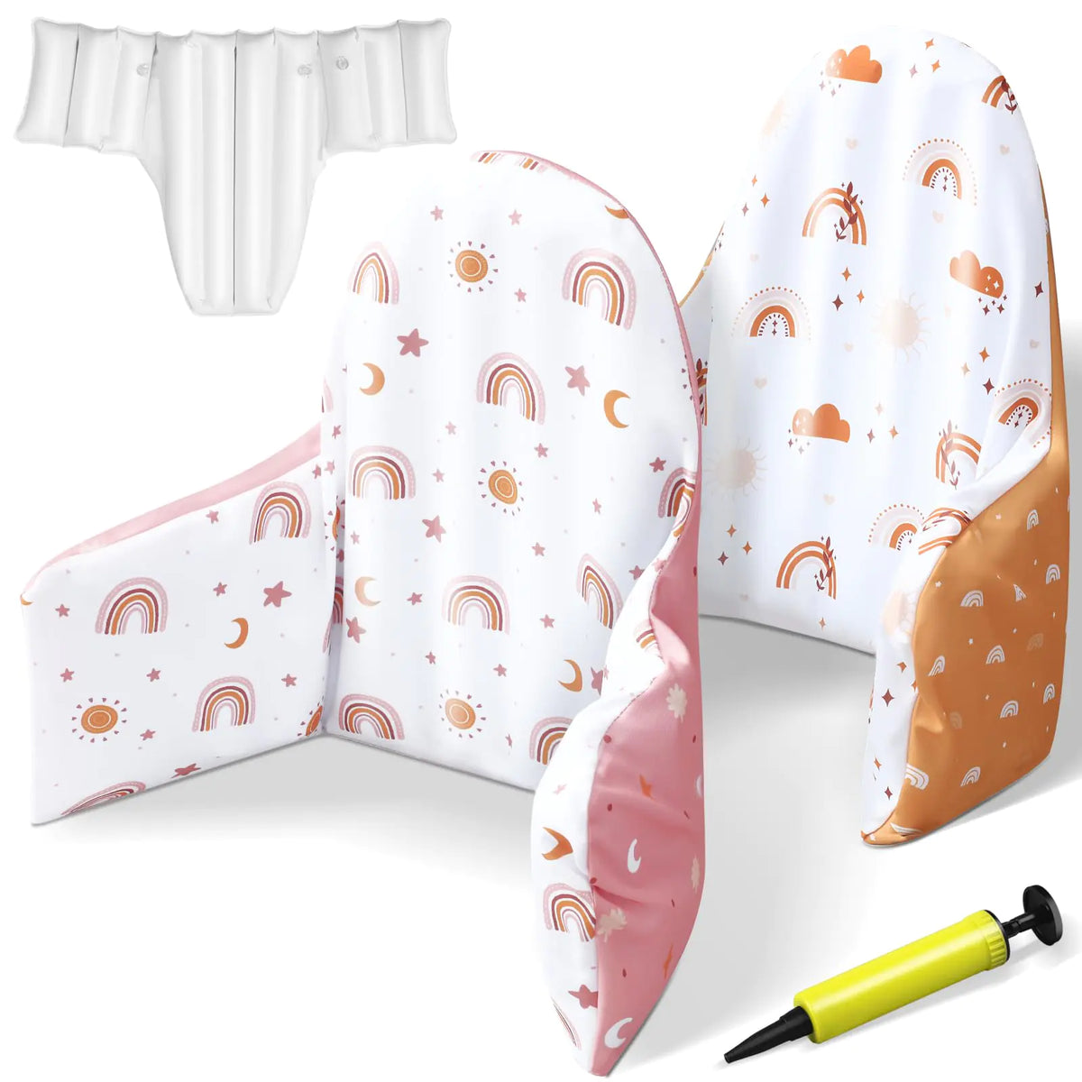 SmoothNovelty 3 Pcs High Chair Cushion Compatible with Antilop IKEA High Chair 2 Pcs Boho Rainbow Style High Chair Covers with an Inflatable High Chair Cushion for Boys Girls Mimarta