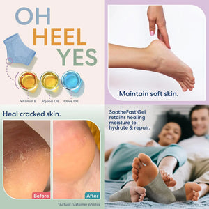 Dr. Frederick's Original Moisturizing Heel Socks for Cracked Heel Treatment - 2 Pairs - Heel Socks for Dry Cracked Feet - Cracked Heel Repair - Heal Dry Heels - Foot Care for Women & Men - Jojoba Oil Rieworkes